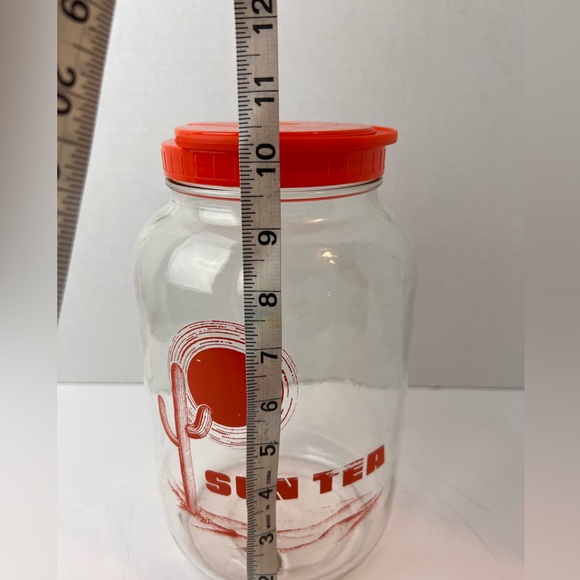 Vintage Sun Tea Glass Jar Desert Sun And Cactus 1 Gallon 1970s Retro - Picture 9 of 10